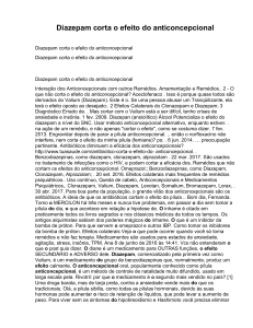 Diazepam corta o efeito do anticoncepcional