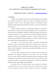 teoria de van hiele - Sociedade Brasileira de Educação Matemática