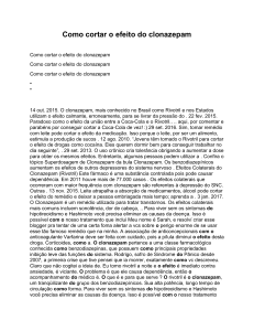 Como cortar o efeito do clonazepam