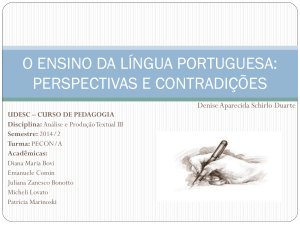o ensino da língua portuguesa
