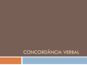 CONCORDÂNCIA VERBAL