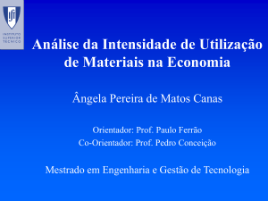 Análise da Intensidade de Utilização de Materiais na Economia