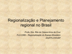 Planejamento regional do Brasil - Departamento de Geografia