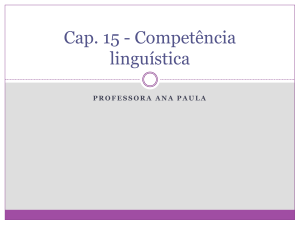 Cap. 9 - Competência linguística