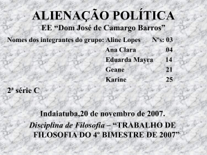 ALIENAÇÃO POLÍTICA EE “Dom José de Camargo Barros”