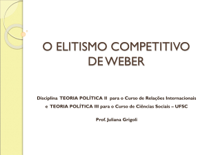 o elitismo competitivo de weber