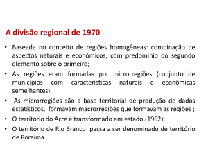 A divisão regional de 1970