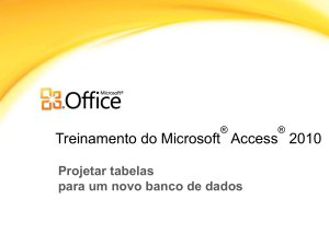 Projetar tabelas para um novo banco de dados