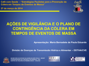 vigilância da cólera 1999 - Secretaria de Estado da Saúde de São