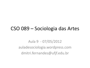 CSO 089 * Sociologia das Artes