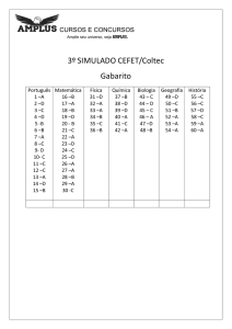 3º SIMULADO CEFET/Coltec Gabarito