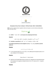 Resolução da Prova Final de Cálculo II -UFRJ do Período