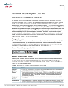 Roteador de Serviços Integrados Cisco 1905