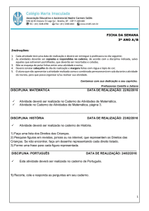 1 FICHA DA SEMANA 3º ANO A/B DISCIPLINA: MATEMÁTICA