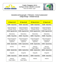 Calendário de Recuperação - 2º Bimestre