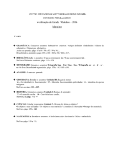 Verificação de Estudo / Outubro – 2016 Matutino