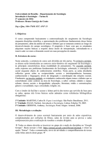 Introdução à Sociologia - Turma K - ICS