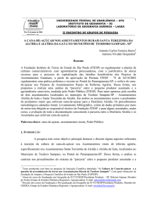 1 a cana-de-açúcar nos assentamentos rurais santa terezinha da