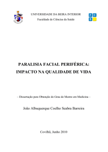 paralisia facial periférica: impacto na qualidade de vida