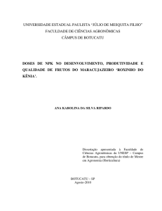 DOSES DE NPK NO DESENVOLVIMENTO, PRODUTIVIDADE E