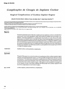Complicações da Cirurgia do Implante Coclear