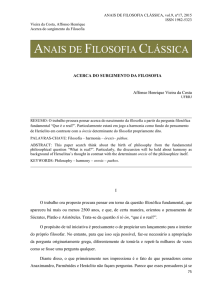 ACERCA DO SURGIMENTO DA FILOSOFIA Affonso Henrique