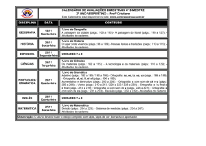 CALENDÁRIO DE AVALIAÇÕES BIMESTRAIS 4º BIMESTRE 2º