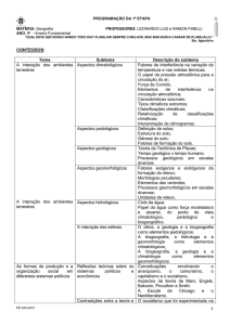 Tema Subtema Descrição do subtema A interação dos ambientes