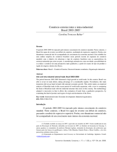 Comércio exterior inter e intra-industrial: Brasil 2003