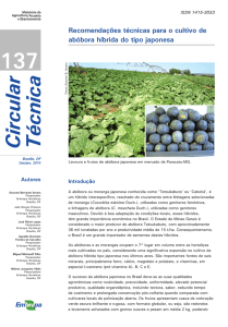 Recomendações técnicas para o cultivo de abóbora - Infoteca-e