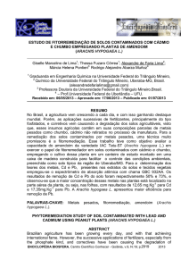 Estudo de fitorremediação de solos contaminados com Cádmio e