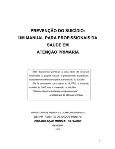 Prevenção do Suicídio - Manual para Profissionais de Saúde