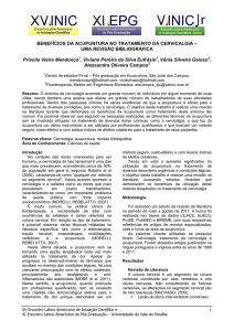 benefícios da acupuntura no tratamento da cervicalgia