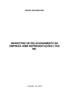 marketing de relacionamento na empresa wmb representações ltda