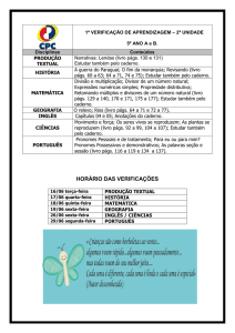 HORÁRIO DAS VERIFICAÇÕES