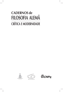FILOSOFIA ALEMÃ - Filosofia Crítica e Modernidade