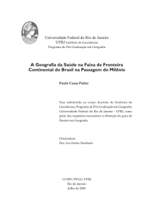 A Geografia da Saúde na Faixa de Fronteira Continental do Brasil