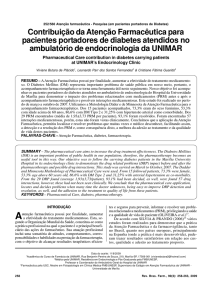 Contribuição da Atenção Farmacêutica para pacientes portadores