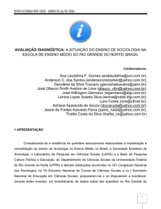 AVALIAÇÃO DIAGNÓSTICA: A SITUAÇÃO DO ENSINO DE