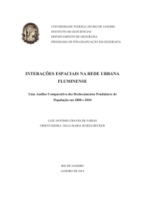 interações espaciais na rede urbana fluminense