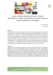 as relações de gênero aplicadas à análise socioespacial - Unifal-MG