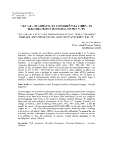 o estatuto variável da concordância verbal de terceira pessoa do