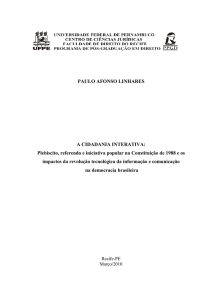 PAULO AFONSO LINHARES A CIDADANIA INTERATIVA: Plebiscito