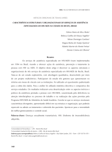 140 Resumo Os serviços de assistência especializada em HIV/AIDS