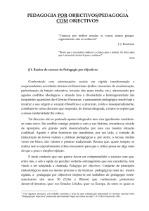 pedagogia por objectivos/pedagogia com objectivos