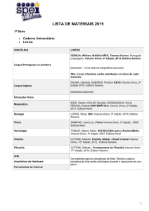 lista de materiais 2012