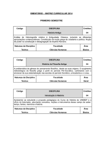 Ementário do Curso de História