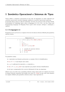 1 Semântica Operacional e Sistemas de Tipos - Inf