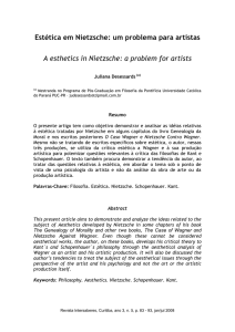 Estética em Nietzsche: um problema para artistas A esthetics in