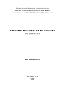 atividade alelopática de espécies do cerrado